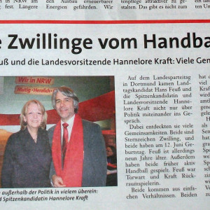 Wahlkampfzeitung meldet - Kraft und Feuß - die Zwillinge vom Handballfeld